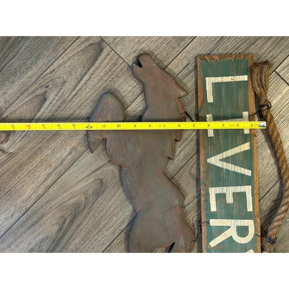 Vintage Rustic Wooden Livery Sign Rearing Horse Cutout Barn Tack Room Wall Decor - Picture 4 of 4